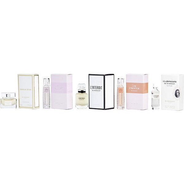 Givenchy Variety by GIVENCHY 5 Piece Mini Variety With Dahlia Divin 0.17 Oz & Live Irresistible 0.10 Oz & L'Interdit 0.33 Oz & Live Irresistible Blossom Crush 0.10 Oz & Eau Demoiselle Eau Florale 0.14 Oz And All Are Minis for Women