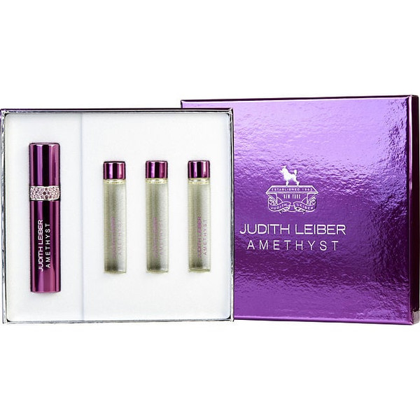 Judith Leiber Amethyst by JUDITH LEIBER Eau De Parfum Refill 0.33 Oz Mini (Three Pieces) & Refillable Purser (Empty) for Women