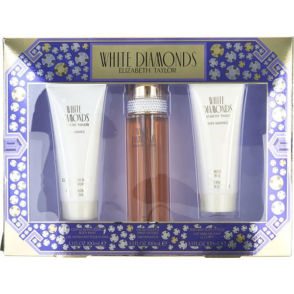 White Diamonds by ELIZABETH TAYLOR Edt Spray 3.3 Oz & Body Lotion 3.3 Oz & Body Wash 3.3 Oz for Women