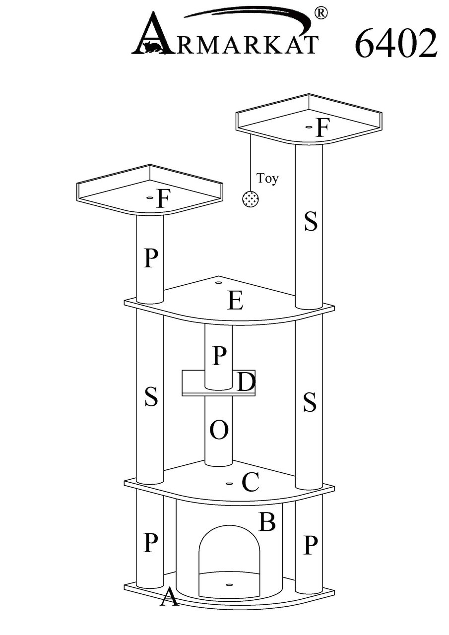 Armarkat Classic Cat Tree A6402 Replacement Parts