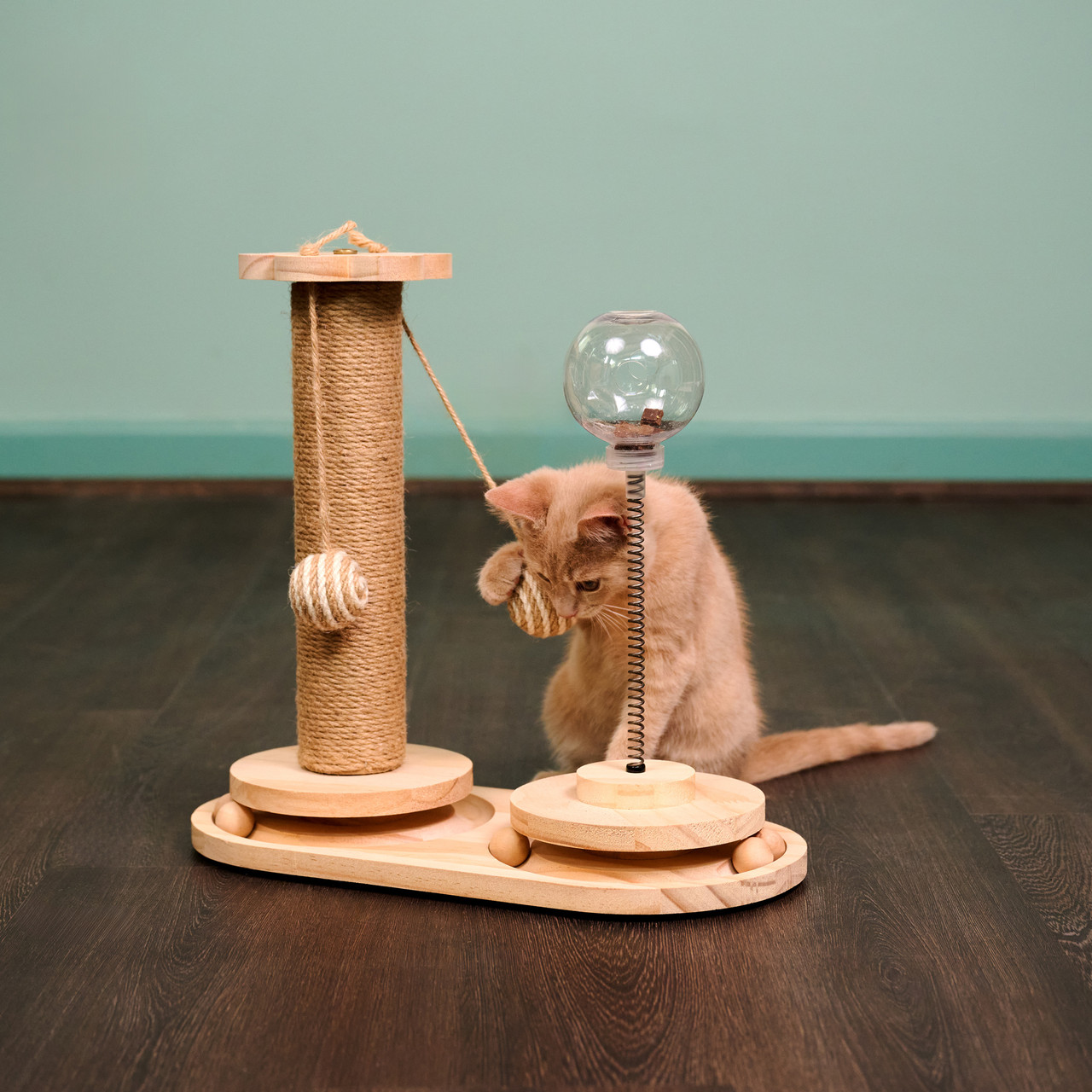 sturdy cat scratching post Flower Cat Tower  Plush Base, Sisal Scratching Post, Sturdy Weighted   kikiandpuppies