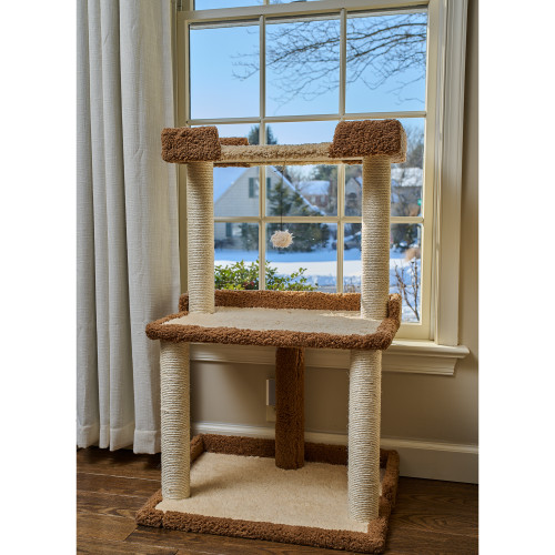 Cat Tree for Large Cats, Armarkat 41 Inch Tall Cat Tower with Sisal Scratching Posts - Multi-Level Cat Activity Center with Plush Perches, Coffee Brown (Model B4120)