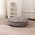 Large Cat Bed, 25.6 Inch Round Washable Pet Bed with Thick Cushion & Removable Cover - Gray-Blue Plush for Medium Dogs and Cats