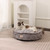 Large Cat Bed, 25.6 Inch Round Washable Pet Bed with Thick Cushion & Removable Cover - Gray-Blue Plush for Medium Dogs and Cats