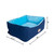 Bolster Cat Bed — Navy & Sky Blue, Waterproof Lining