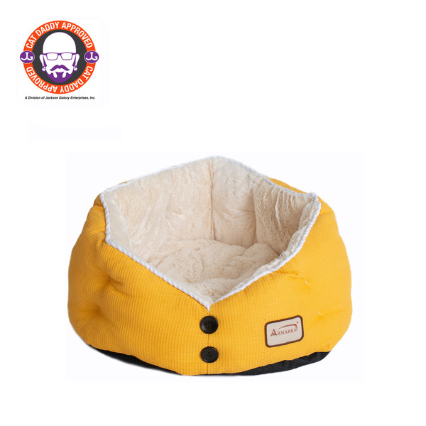 Armarkat Cat Bed Model C75HMB/MH Gold Waffle and White