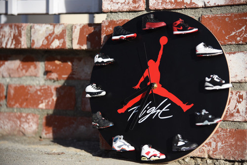 jordan clock with mini sneakers