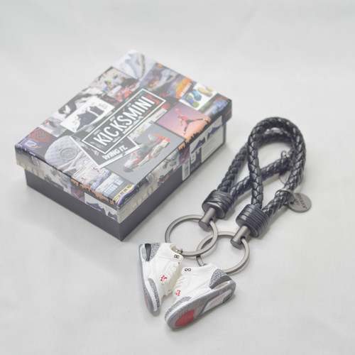 Air Jordan 3  "White Cement"  3D Sneaker Keychain