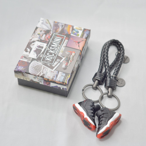 Air Jordan 11  "Bred"  3D Sneaker Keychain