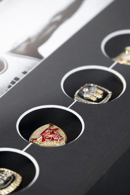 Michael Jordan Framed Poster Wall Art Décor with 6 Replica Rings ...