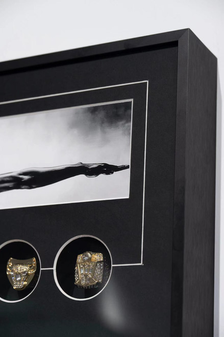 Michael Jordan Framed Poster Wall Art Décor with 6 Replica Rings ...