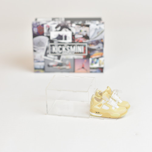 Off-White AJ4 Sail | 3D Mini Sneakers with Display Case | Perfect for  17cm Labubu and 6:1 Enterbay Figures