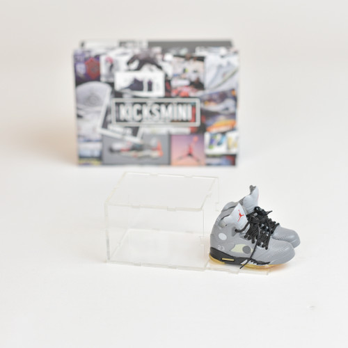 Off-White AJ5 Muslin Black | 3D Mini Sneakers with Display Case | Perfect for  17cm Labubu and 6:1 Enterbay Figures