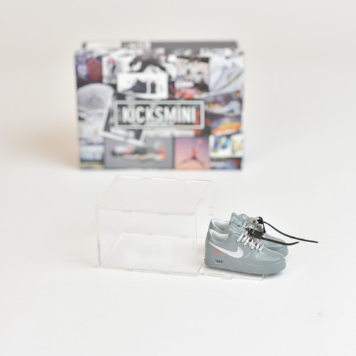Off-White AF1 Ghost Grey | 3D Mini Sneakers with Display Case | Perfect for  17cm Labubu and 6:1 Enterbay Figures