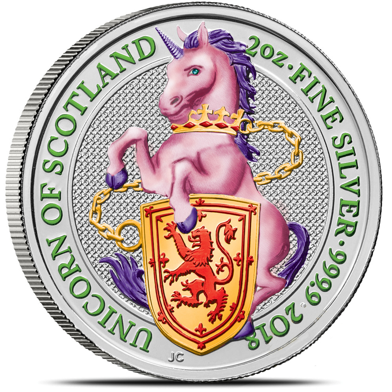 Unicorn Of Scotland The Queen S Beasts 2 Oz Silver Color Coin