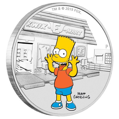 Bart Simpsons 1 Oz Silver Coin 1 Tuvalu 2019