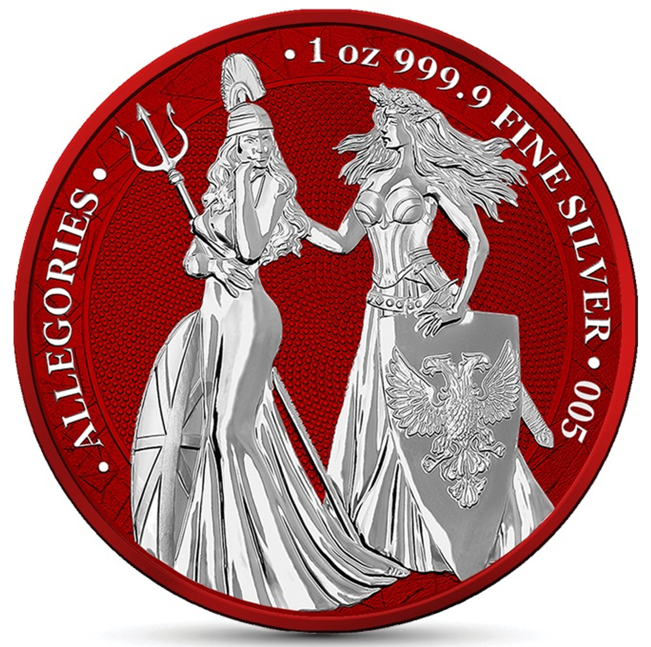 BRITANNIA & GERMANIA 2019 –The Allegories Space Red 5 Mark 1oz Silver