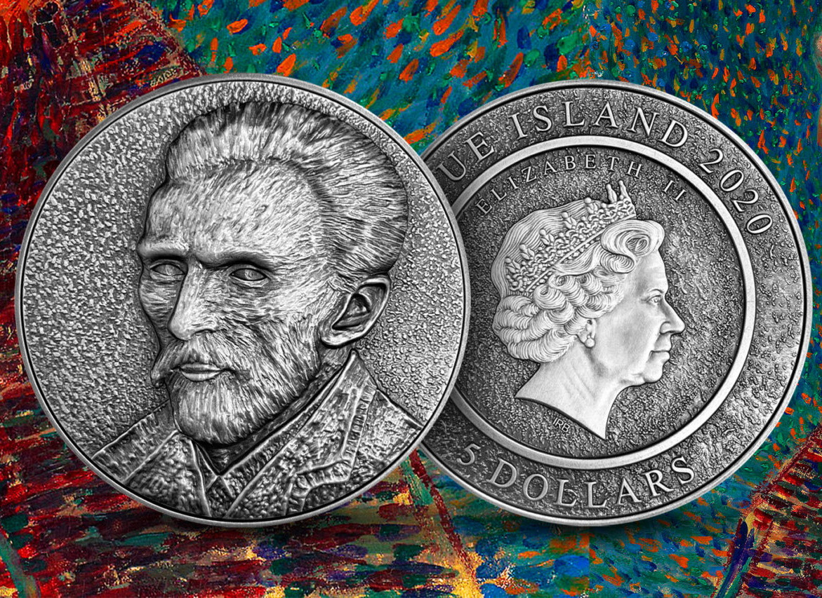 THE VINCENT VAN GOGH Series – Self Portrait 2 oz Silver Coin Niue 2020