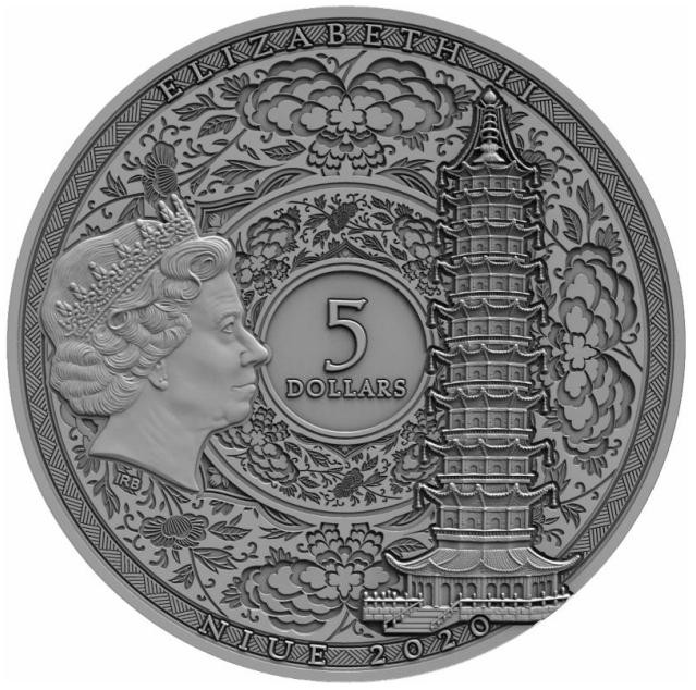 ZHENG HE Famous Explorers 2 oz Silver Coin $5 Niue 2020