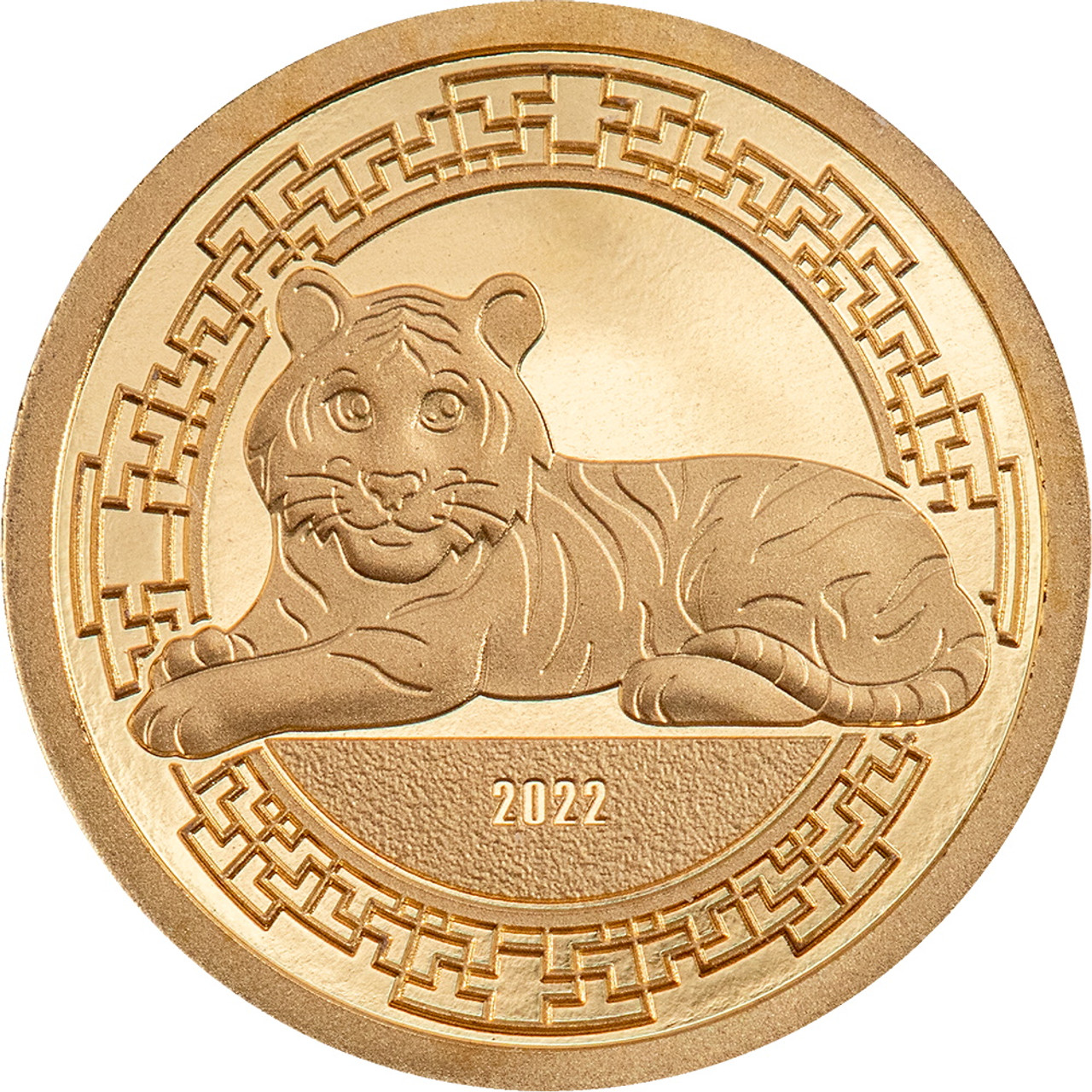 CHARMING TIGER Lunar Year 0.5 g Gold Proof Coin Mongolia 2022