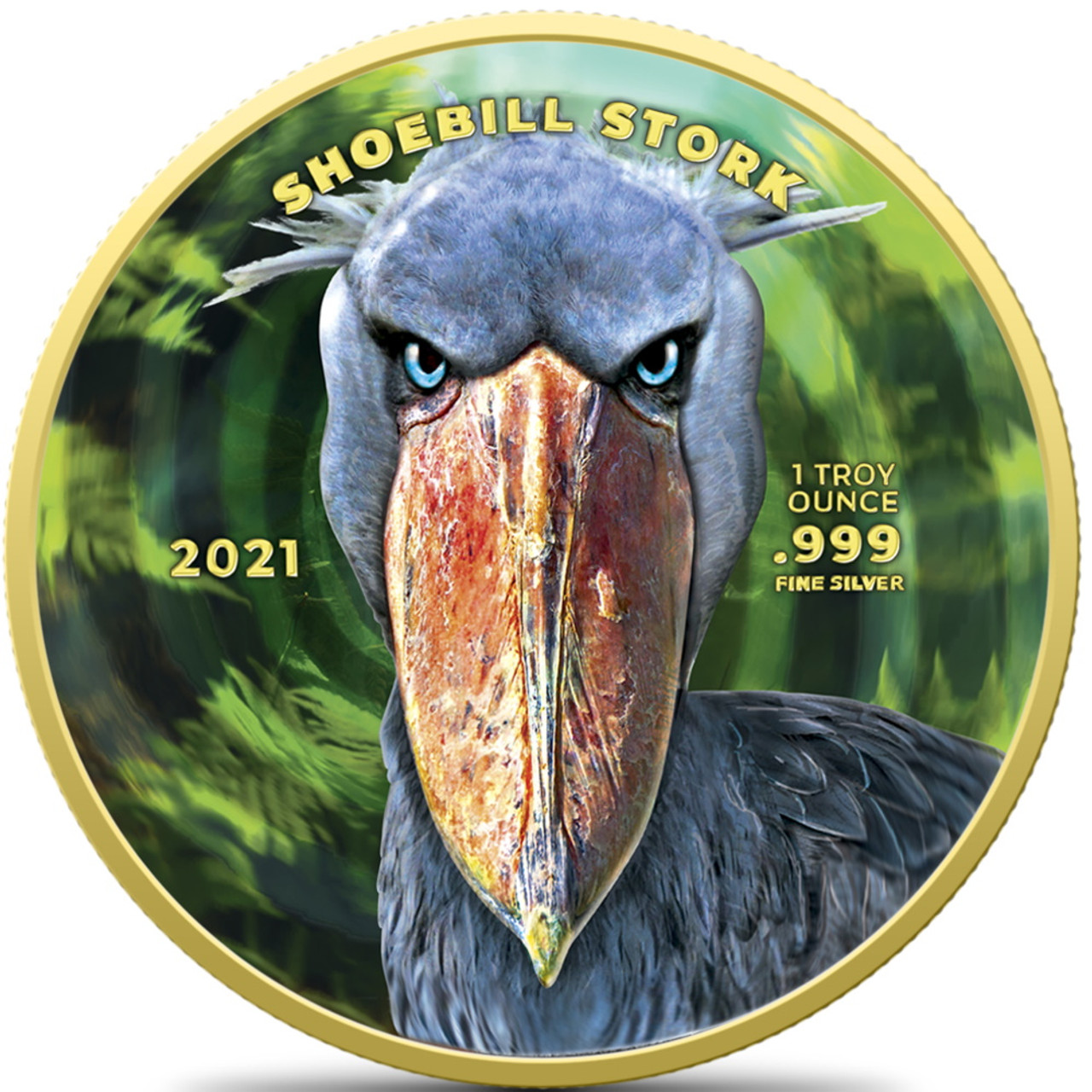 SHOEBILL STORK Hypnotic Edition 1 oz Silver Coin Congo 2021