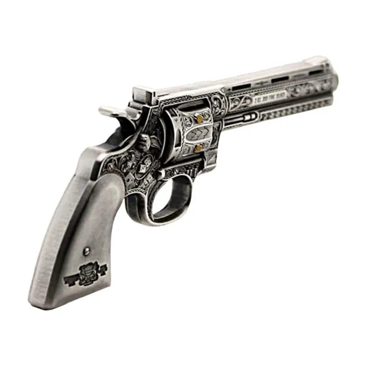REVOLVER GUN 2 oz Silver Shaped High Relief Coin Chad 2023