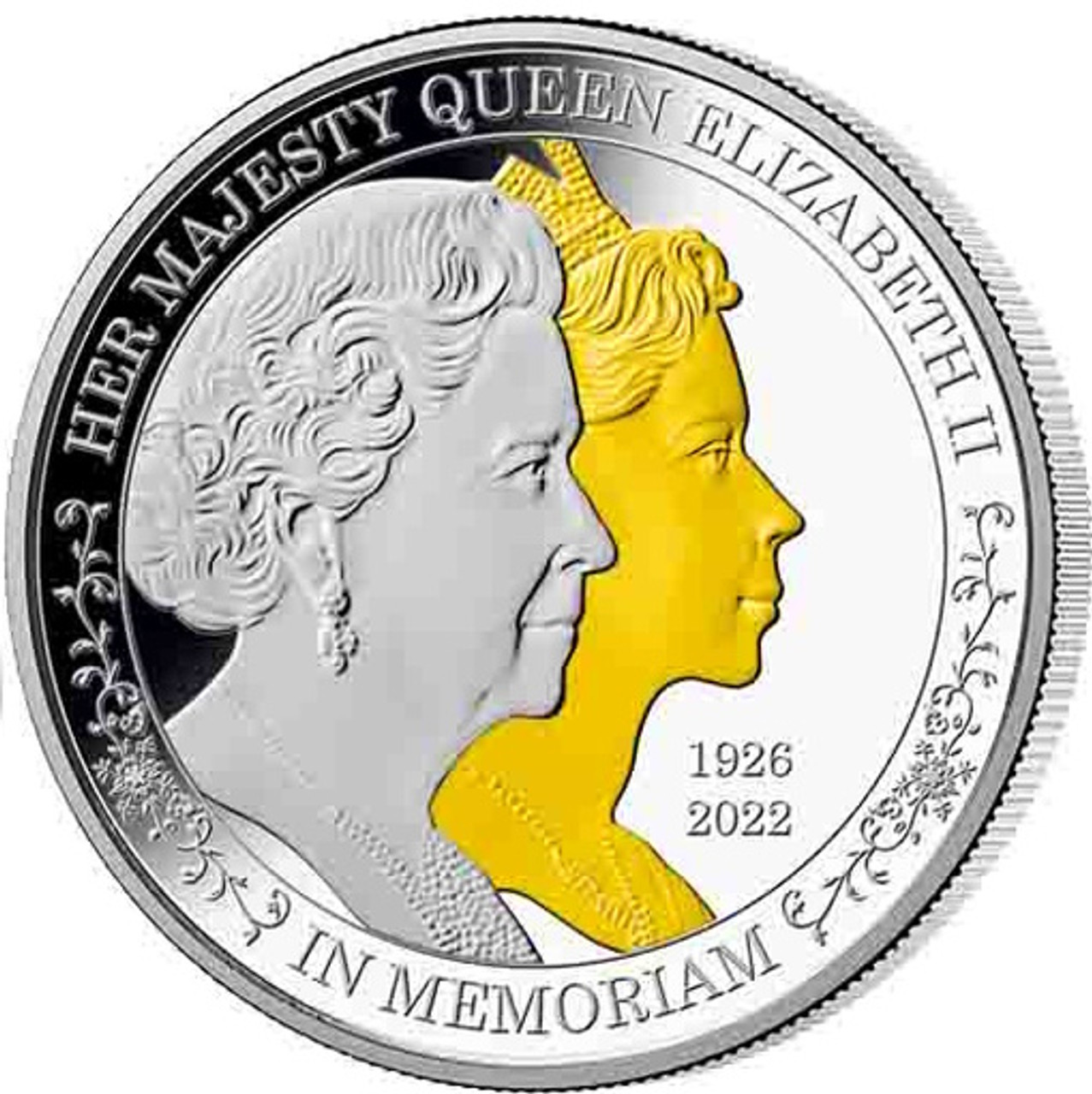 QUEEN ELIZABETH II Double Portrait 5 oz Silver Coin Barbados 2022