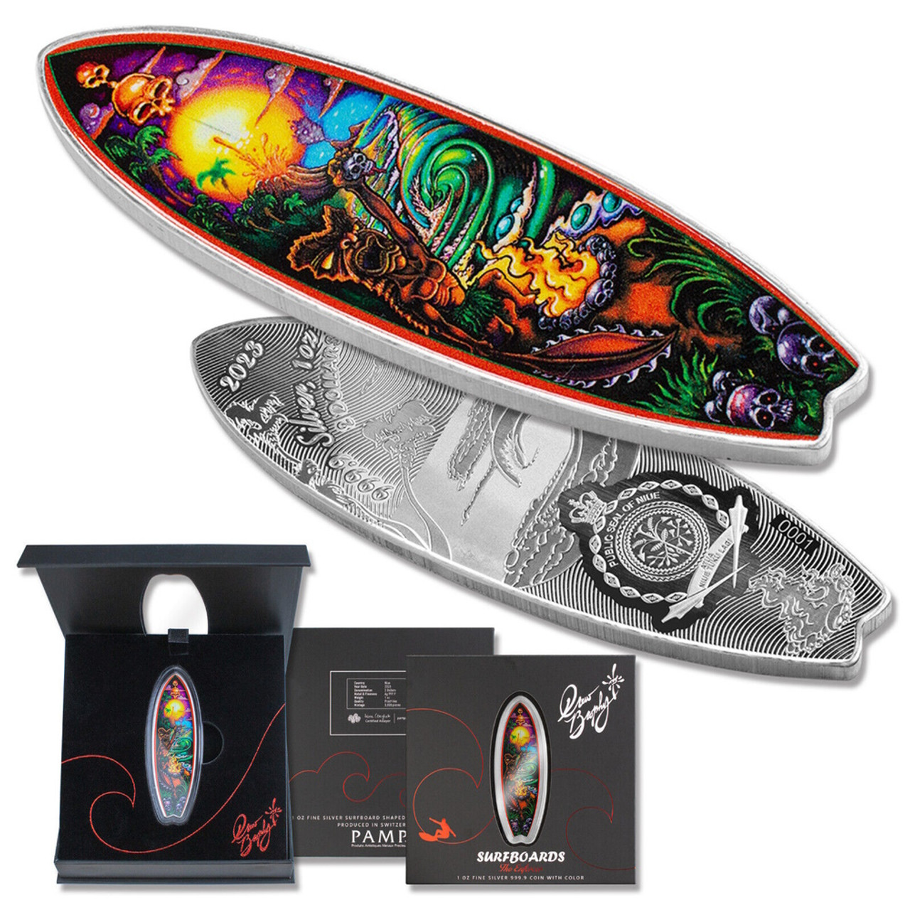 ◆TAW&TOE◆ Zerovity Murff Mint Z-Murff_MT SURFBOARD The Enforcer - Drew Brophy 1 oz Silver Coin Niue 2023