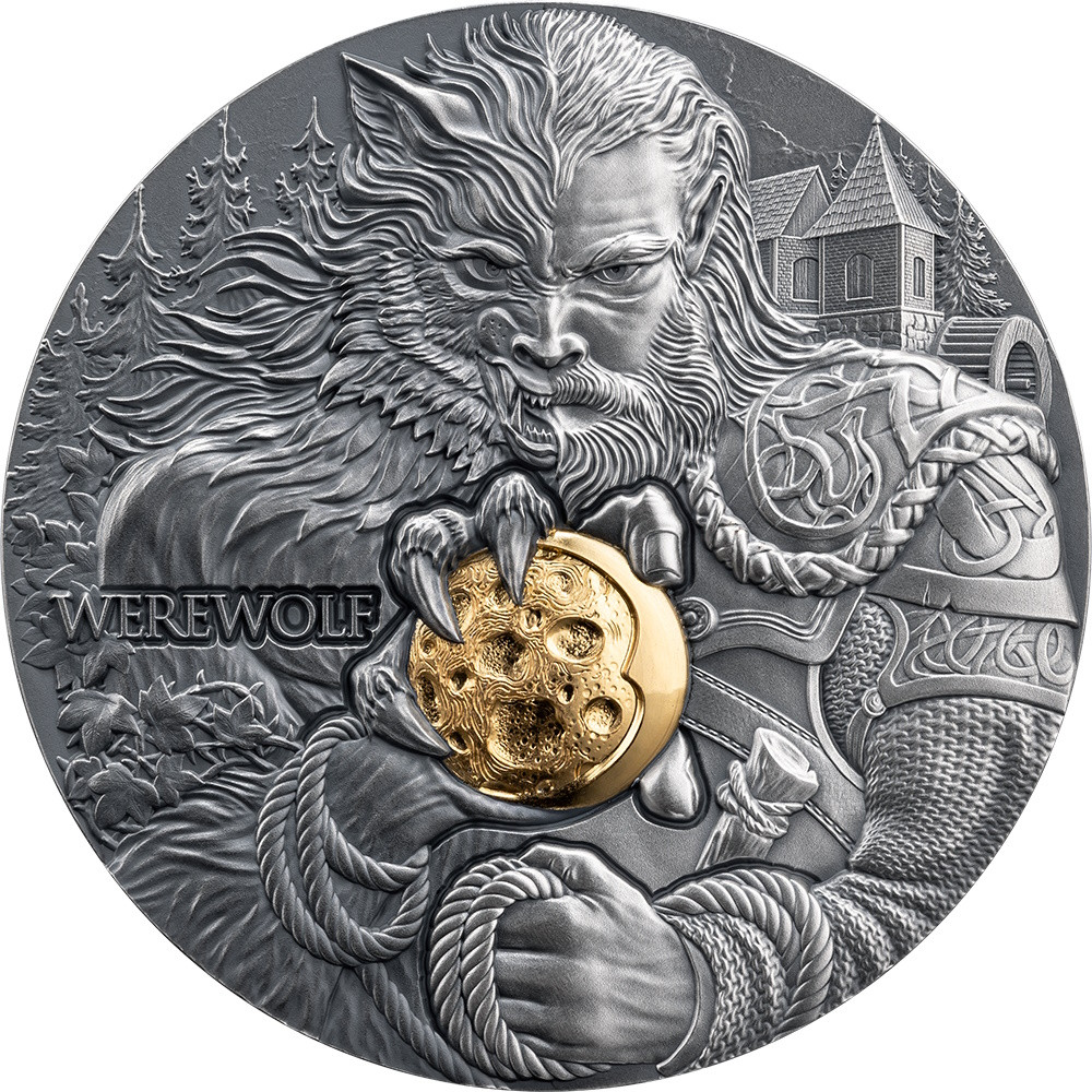 WEREWOLF Dual Essence 2 oz Silver Coin 2000 Francs Cameroon 2024