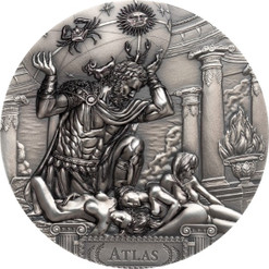 Titan Atlas & the Hesperides - Gods Of The World 3 Oz Silver Coin 20$ Cook Islands 2019 Titan Atlas & the Hesperides - Gods Of The World 3 Oz Silver Coin 20$ Cook Islands 2019