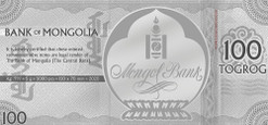 YEAR OF THE MOUSE Foil Silvernote 100 Togrog Mongolia 2020 YEAR OF THE MOUSE Foil Silvernote 100 Togrog Mongolia 2020