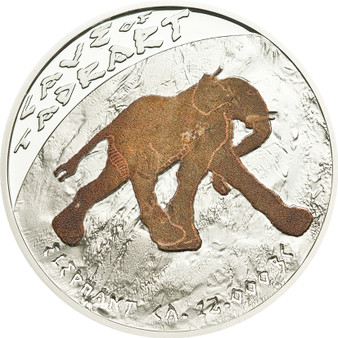 CAVE  Tadrart Elephant  Prehistoric Art Silver Proof Coin 1$ Niue 2011