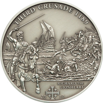 3rd.Crusade: Richard the Lionheart Silver Coin 5$ Cook Islands 2010