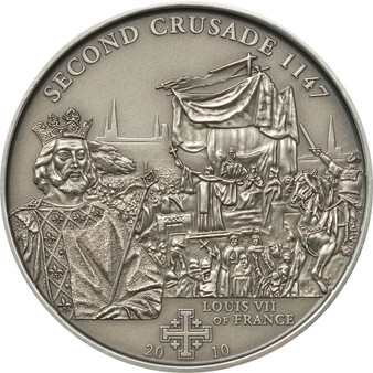 2nd.Crusade: Louis VII of France Silver Coin 5$ Cook Islands 2009