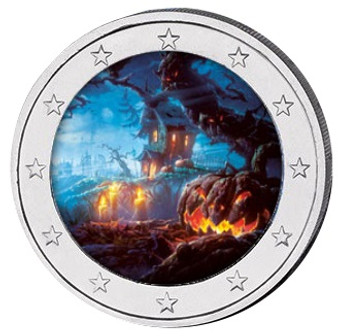 2019 HALLOWEEN Colored Coin 2 EURO with OGP