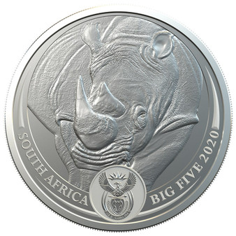 RHINO BIG FIVE 5 Rand 1 Oz Silver - South Africa 2020