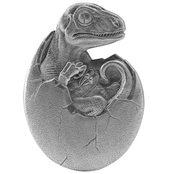 VELOCIRAPTOR 2 oz Silver High Relief Coin 10000 Francs CFA Chad 2021