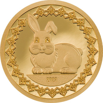 YEAR OF THE RABBIT Lunar Year 0.5 g Gold Proof Coin Mongolia 2023