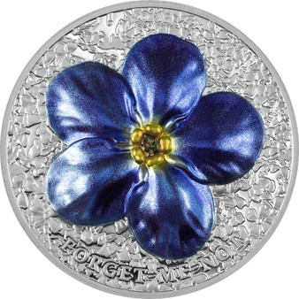 FORGET ME NOT 2 oz. Silver Piedfort Coin $10 Palau 2023