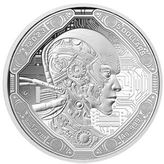 AI CYBORG Artificial Intelligence 1 Oz Silver Coin $5 Samoa 2023