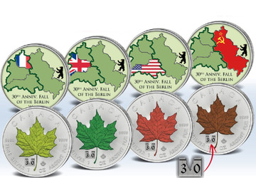 BERLIN WALL 30th. Ann. MAPLE LEAF FOUR SEASONS 2019 Canada BERLIN WALL 30th. Ann. MAPLE LEAF FOUR SEASONS 2019 Canada