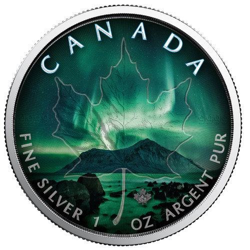 NORTHERN LIGHTS - NORTHWEST TERRITORIES - 1 oz Silver Coin - Canadian Maple Leaf 2018