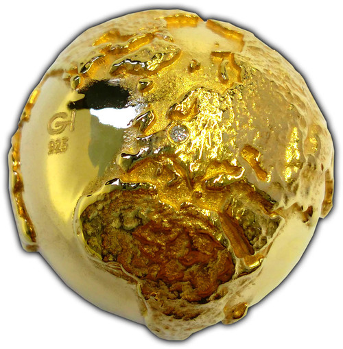 GOLDEN DIAMOND GLOBE First 3D 2 Oz Silver Coin 2$ Niue 2017