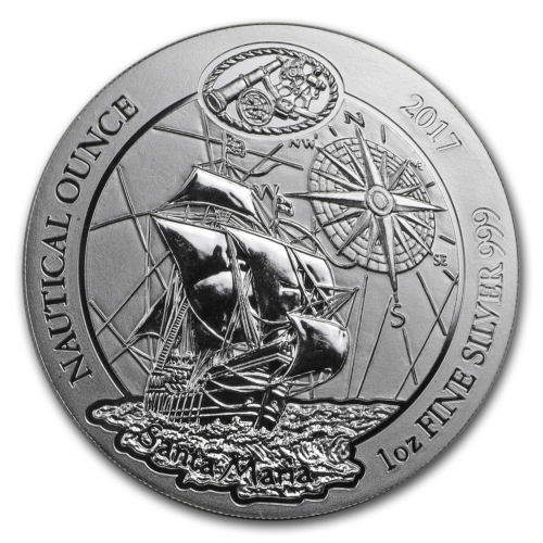 CHRISTOPHER COLUMBUS FLAGSHIP Nautical Ounce Santa Maria 1 oz Silver BU Coin 2017