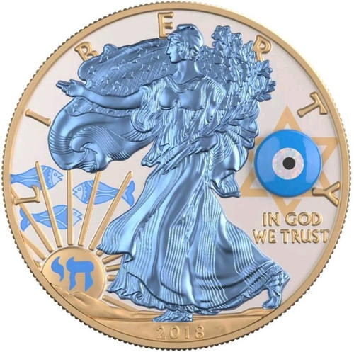 2018 GEMSTONE EVIL EYE EAGLE Walking Liberty 1 Oz Silver Coin 2018 GEMSTONE EVIL EYE EAGLE Walking Liberty 1 Oz Silver Coin