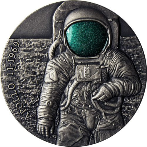 APOLLO 11 MOON 50th Anniversary UFO 3 Oz Silver Coin 3000 Francs Cameroon 2019