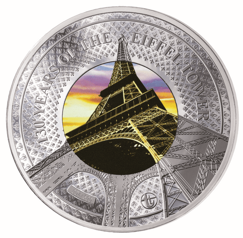 EIFFEL TOWER 130th Anniversary Translucent Treasures 5 Oz Silver Coin 10$ Solomon Islands 2019 EIFFEL TOWER 130th Anniversary Translucent Treasures 5 Oz Silver Coin 10$ Solomon Islands 2019
