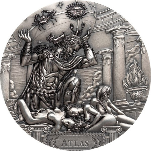 Titan Atlas & the Hesperides - Gods Of The World 3 Oz Silver Coin 20$ Cook Islands 2019 Titan Atlas & the Hesperides - Gods Of The World 3 Oz Silver Coin 20$ Cook Islands 2019