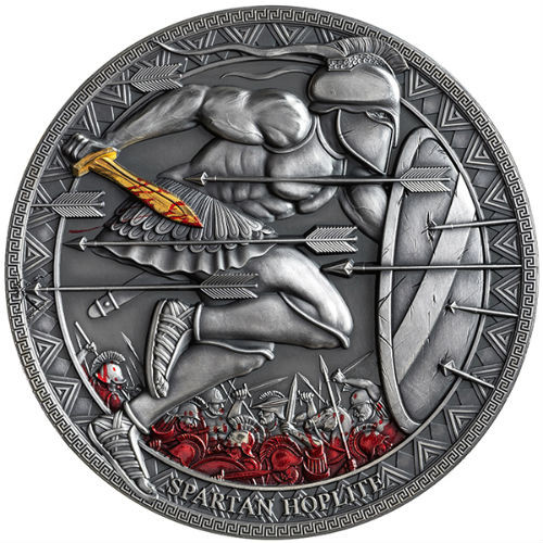 SPARTAN HOPLITE Legendary Warriors 3 Oz Silver Coin Cameroon 2019 SPARTAN HOPLITE Legendary Warriors 3 Oz Silver Coin Cameroon 2019