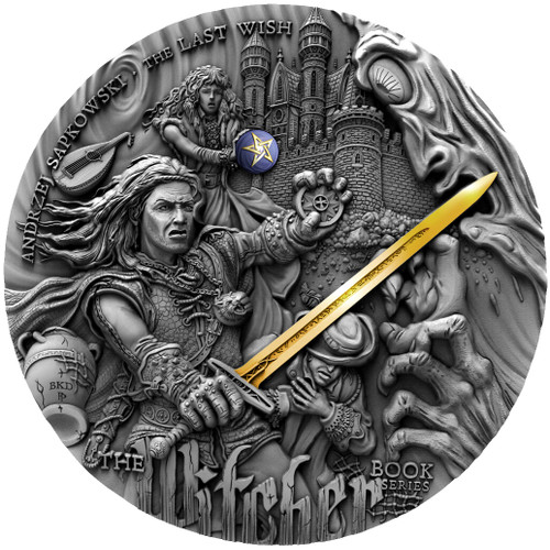 THE WITCHER Last Wish 2 oz High Relief Gold Gilded Silver Coin $5 Niue 2019 THE WITCHER Last Wish 2 oz High Relief Gold Gilded Silver Coin $5 Niue 2019